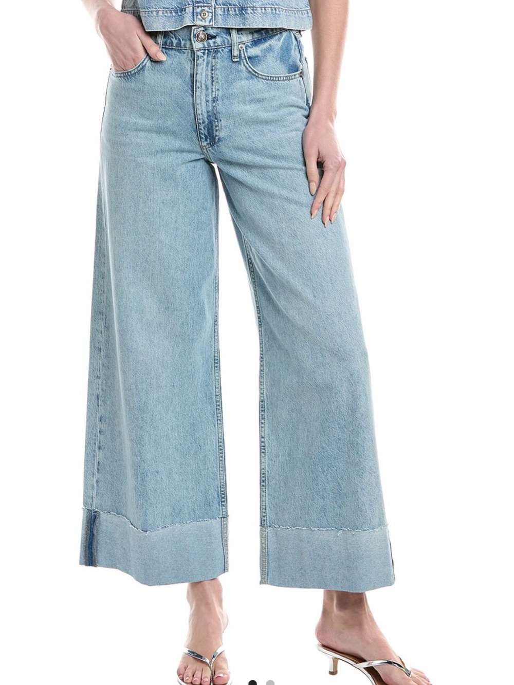 rag & bone SOFIE HIGH-RISE ULTRA WIDE CROP Light wide leg jeans
